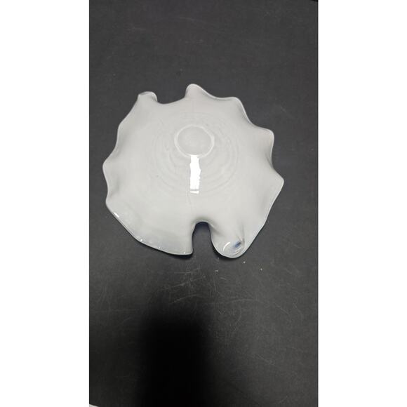 Murano Style Art Glass Bowl Dish Multicolor Swirl Ruffled Edge Centerpiece - Picture 8 of 9